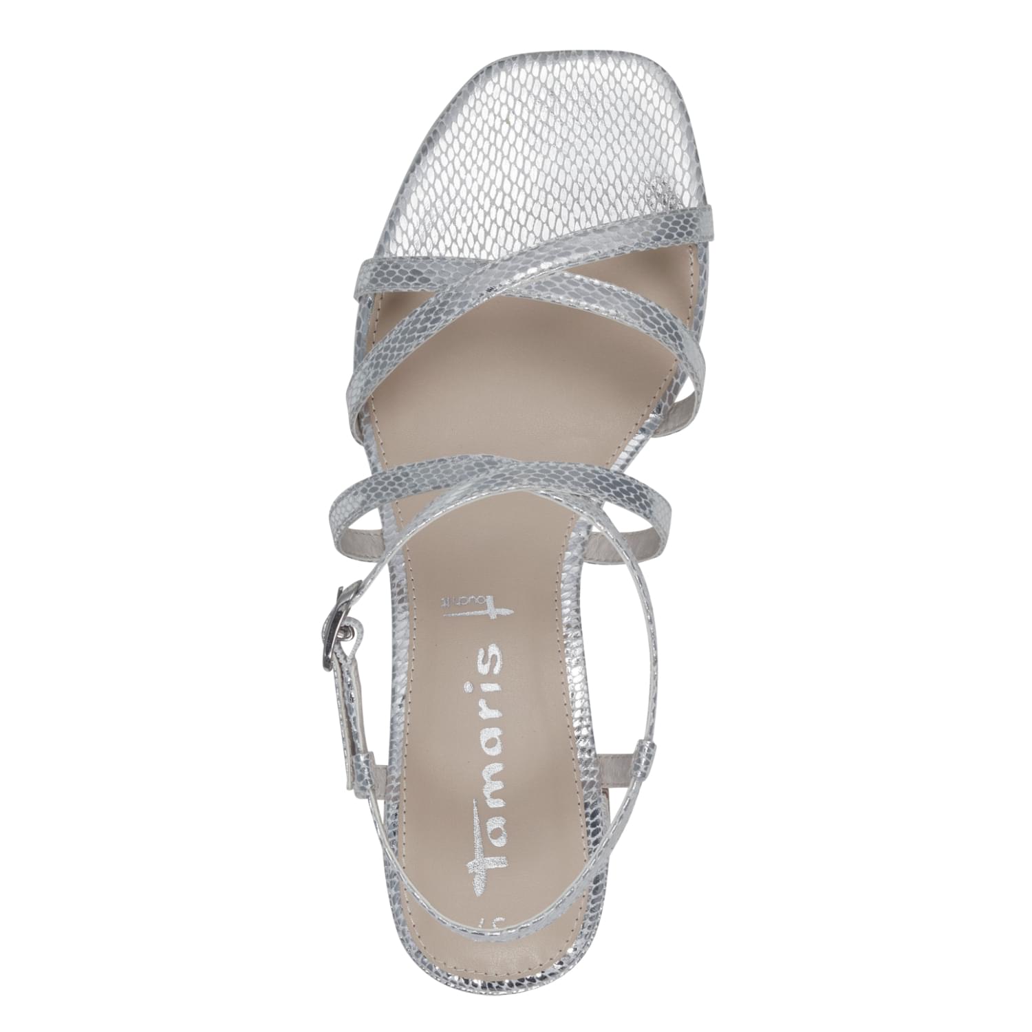 Tamaris Paola Sandals 1-28204-42 in Silver Struct.