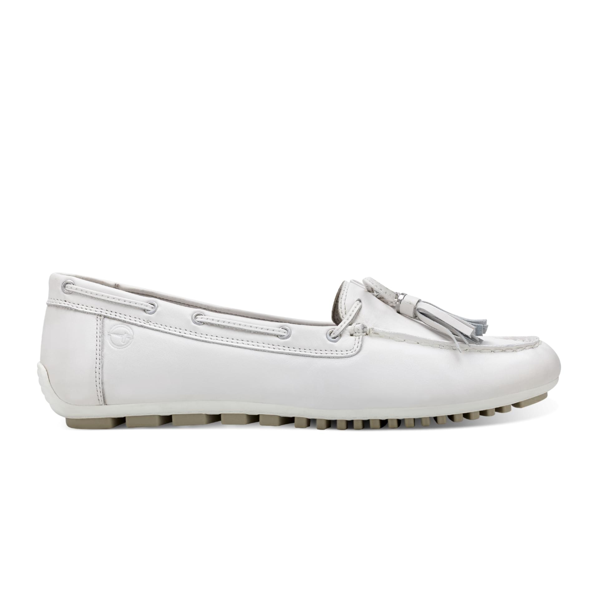 Tamaris Paty Flats 1-1-24613-20 in White Leather