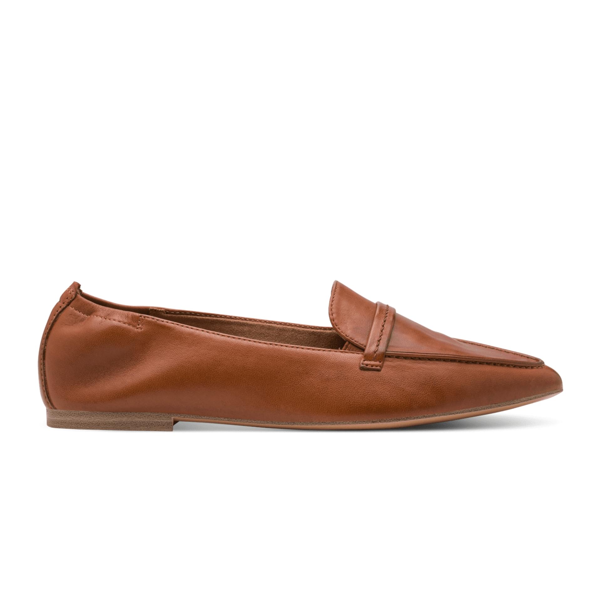 Tamaris Peggi Loafers leer in Cognac, zijaanzicht (SKU 1-24237-46--305)