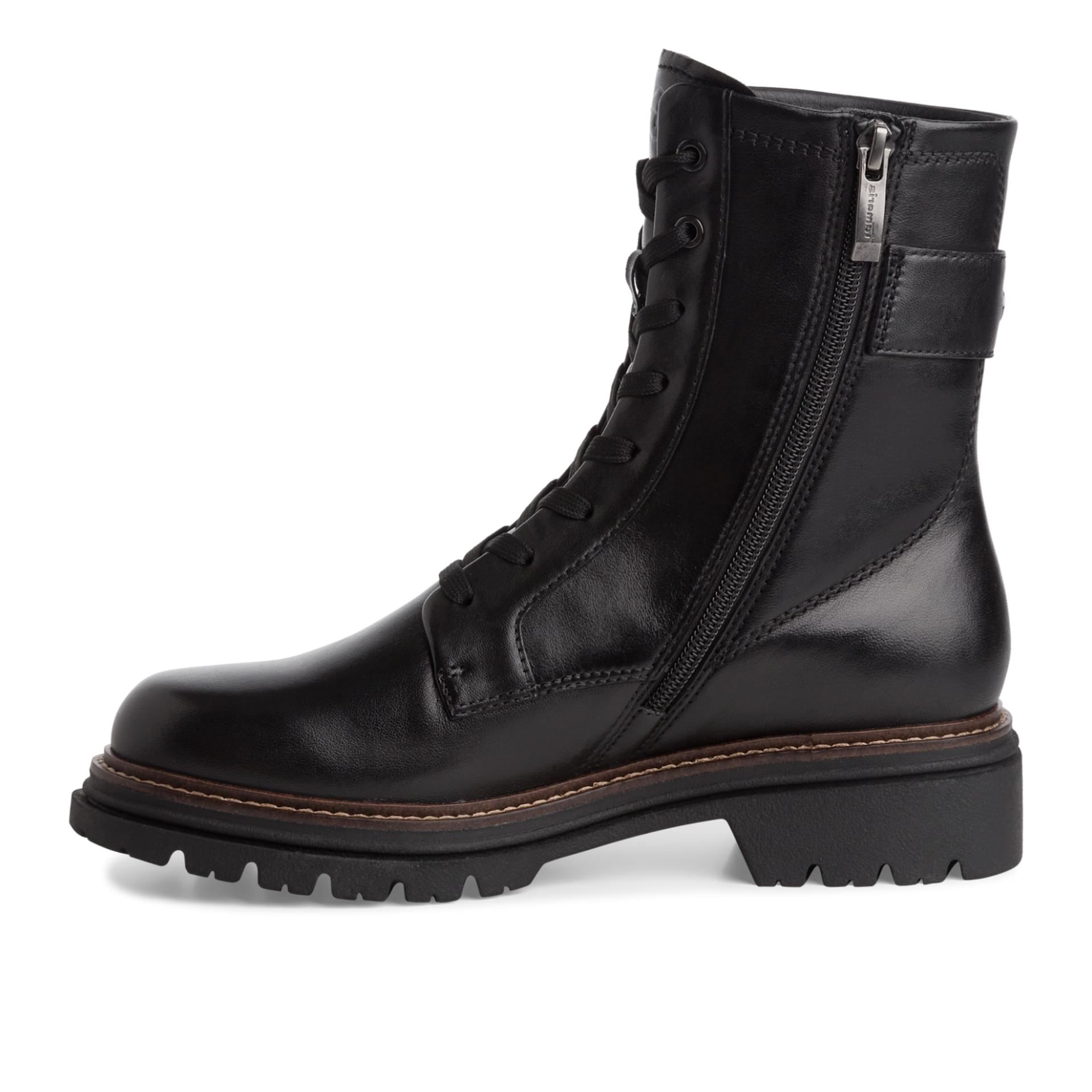 Tamaris Rakete Ankle Boots 1-25221-43 in Black Leather