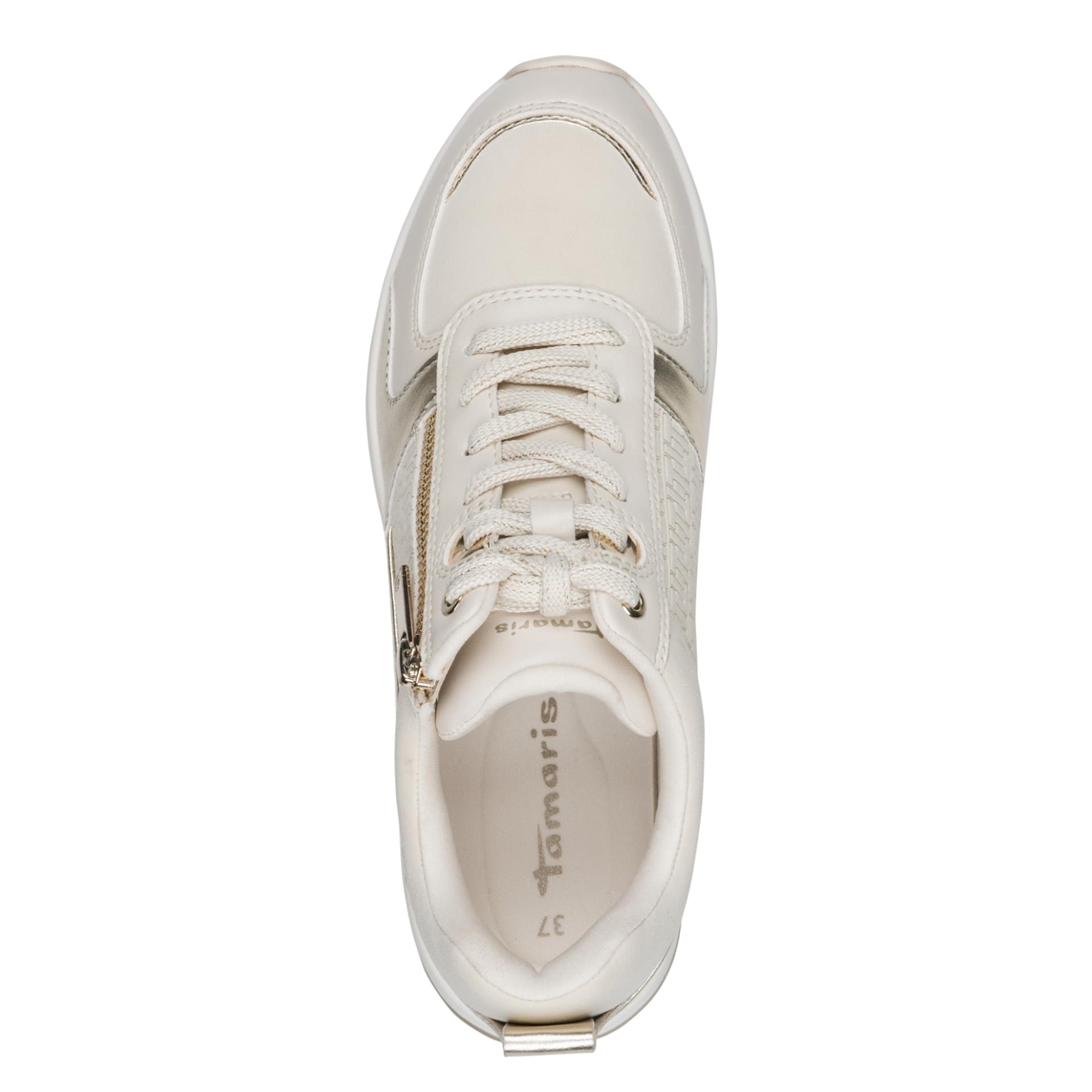 Tamaris Rea Sneakers 1-23754-45 in Ivory/Gold