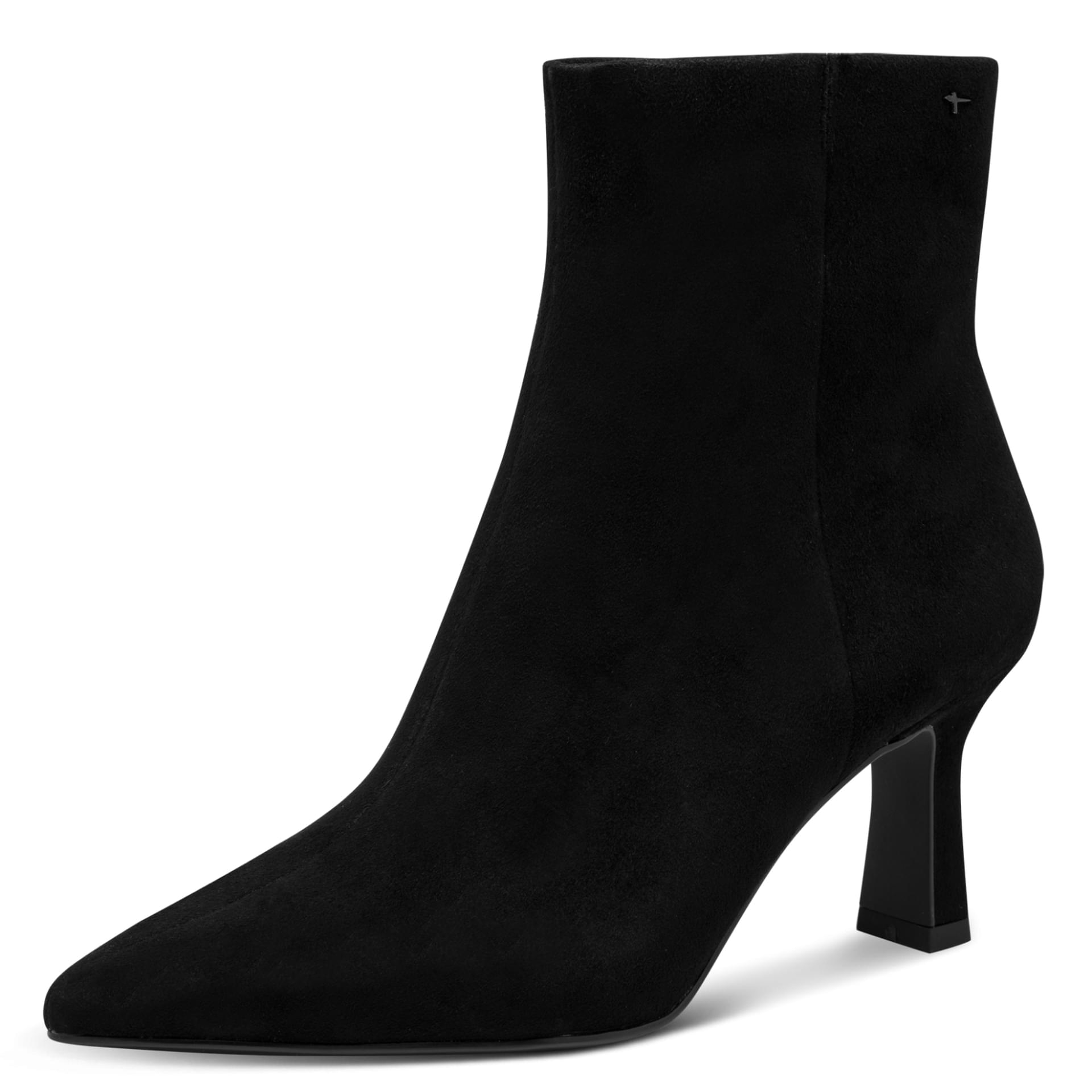 Tamaris Reyna Enkellaarsjes leer in Black, driekwartaanzicht (SKU 1-25358-45--001)
