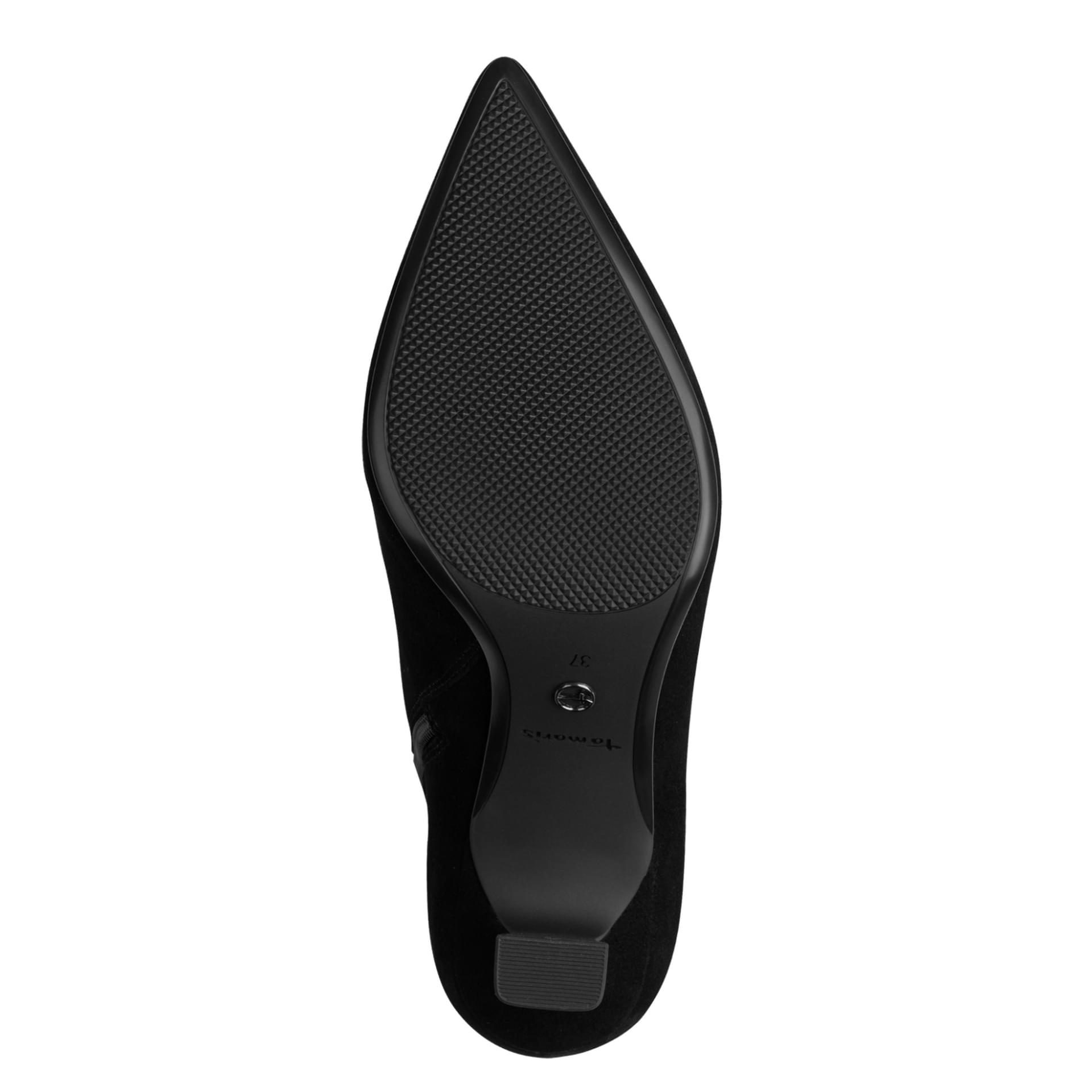 Tamaris Reyna Enkellaarsjes leer in Black, zool (SKU 1-25358-45--001)