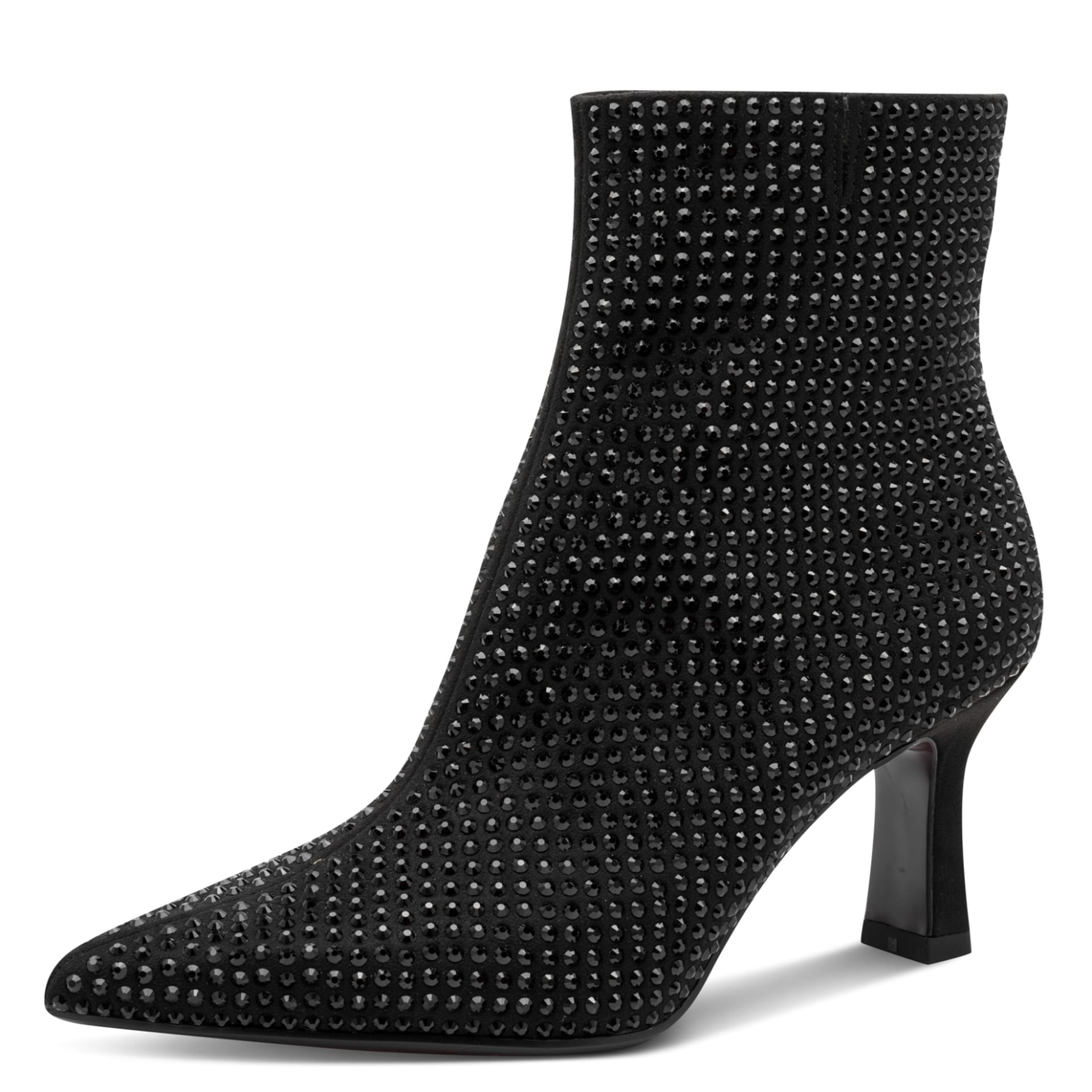 Tamaris Reyna Bottines in Black Glam, vue trois-quarts (SKU 1-25385-47--043)