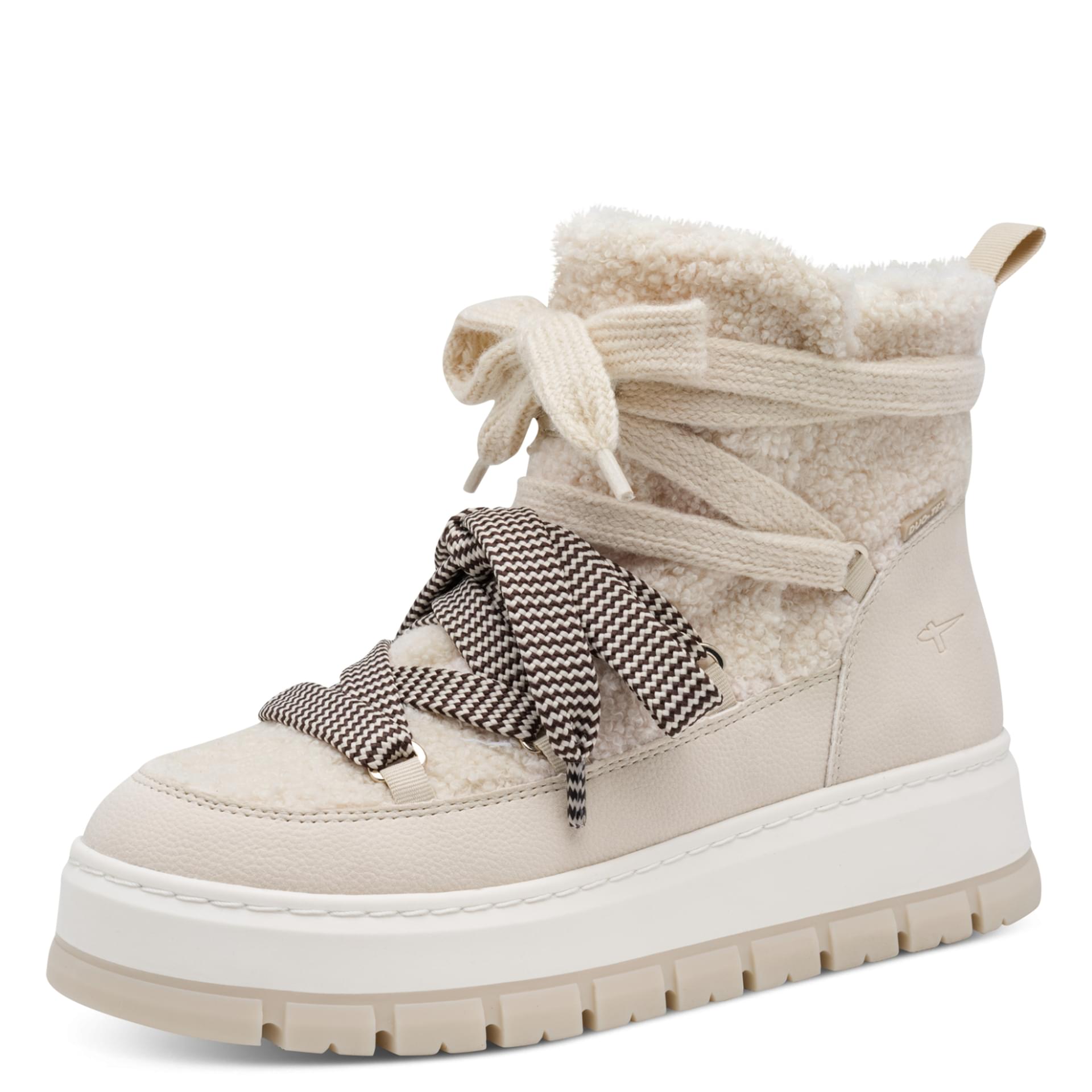 Tamaris Ricy Ankle Boots in Ivory, three-quarter view (SKU 1-26223-47--418)