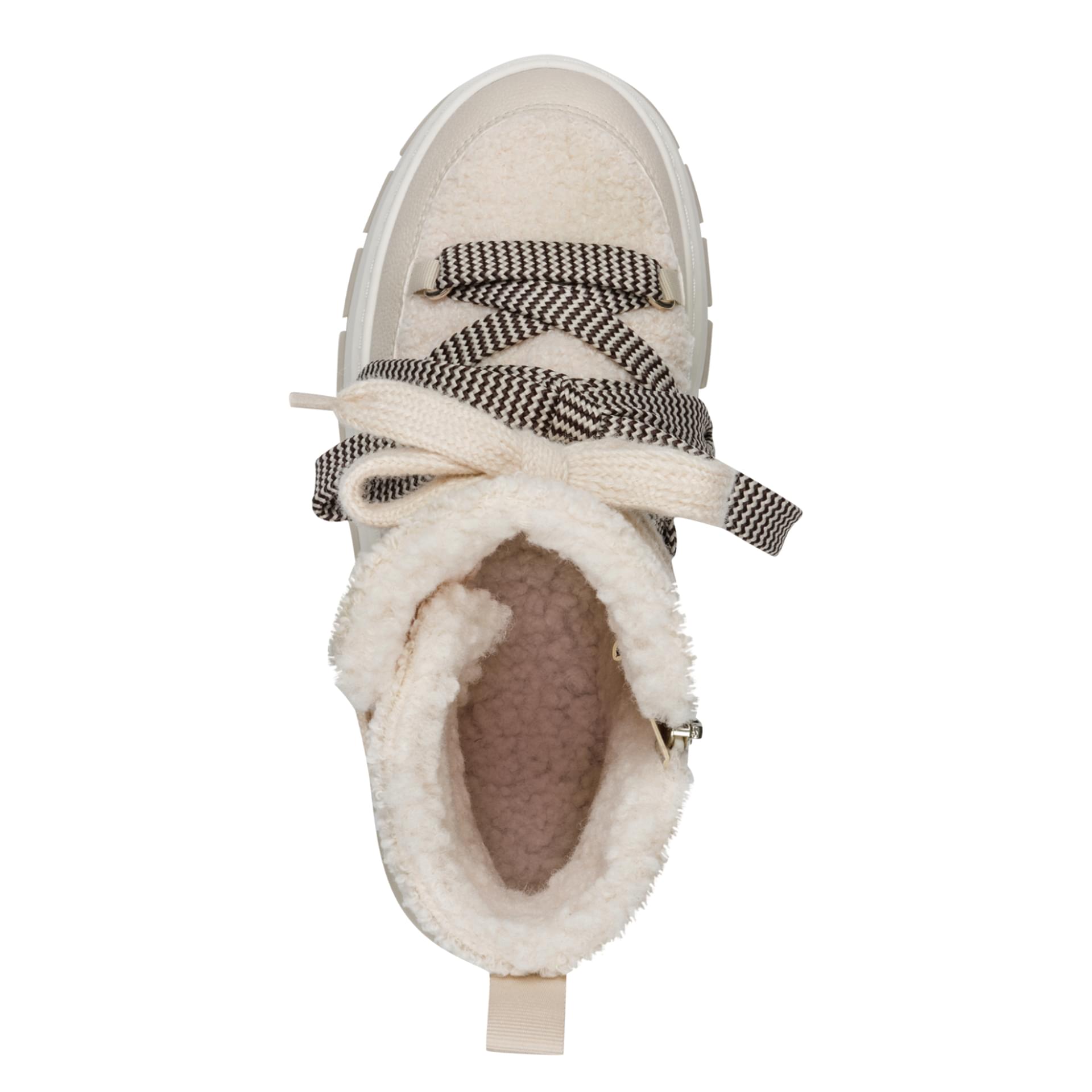 Tamaris Ricy Ankle Boots in Ivory, top view (SKU 1-26223-47--418)