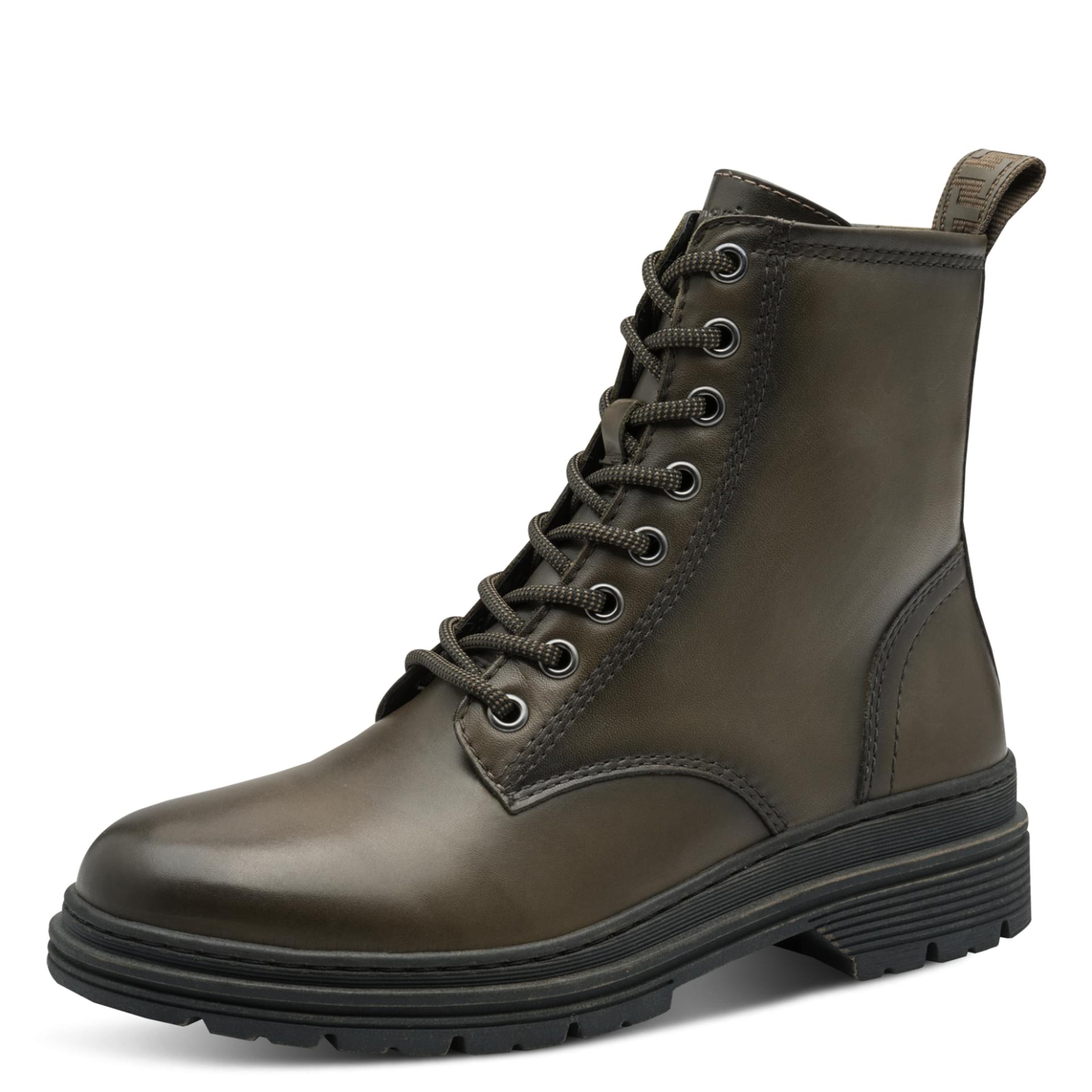Tamaris Rixi Bottines in Olive, vue trois-quarts (SKU 1-25230-41--7A2)