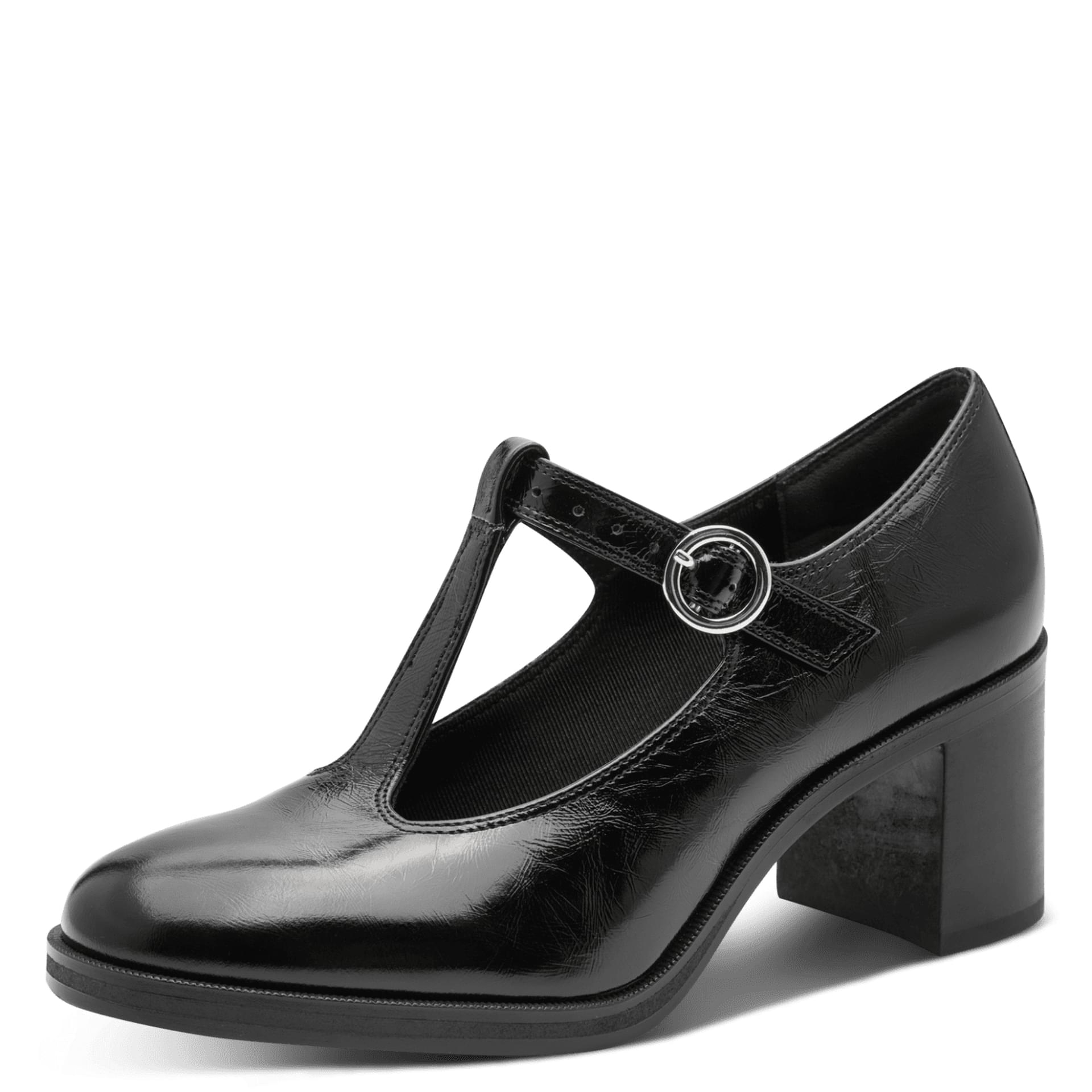 Tamaris Robbie Talons cuir in Black, vue trois-quarts (SKU 1-22470-47--001)