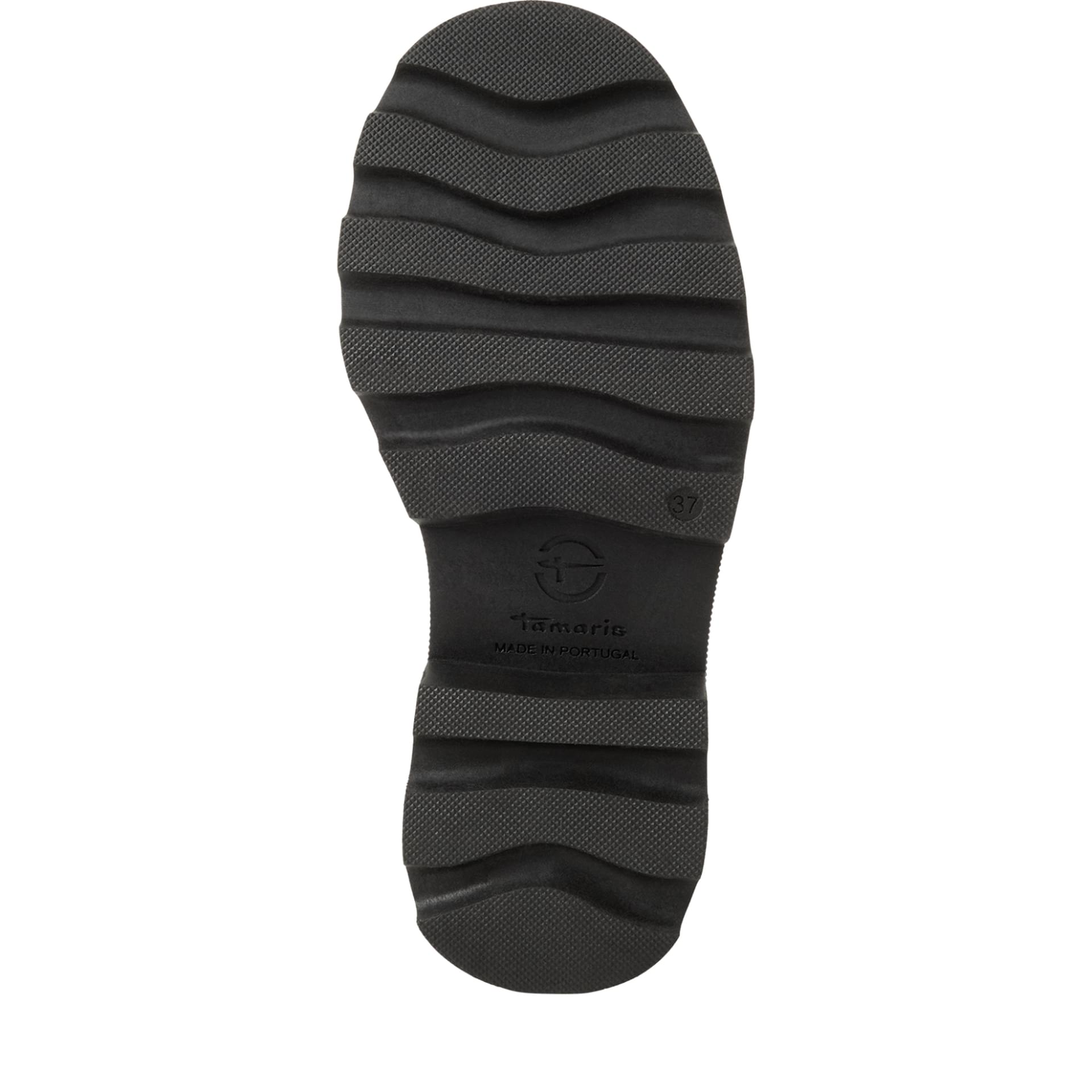 Tamaris Robina Enkellaarsjes leer in Black, zool (SKU 1-25238-47--001)