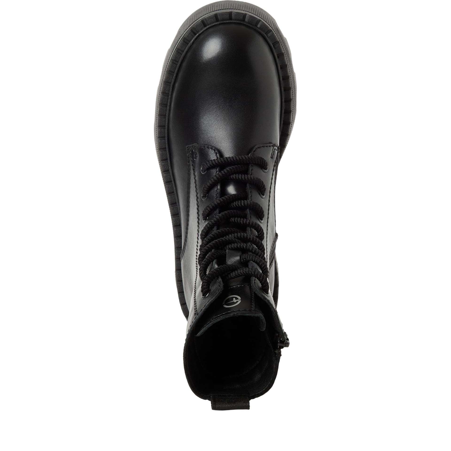 Tamaris Robina Enkellaarsjes leer in Black, bovenaanzicht (SKU 1-25238-47--001)