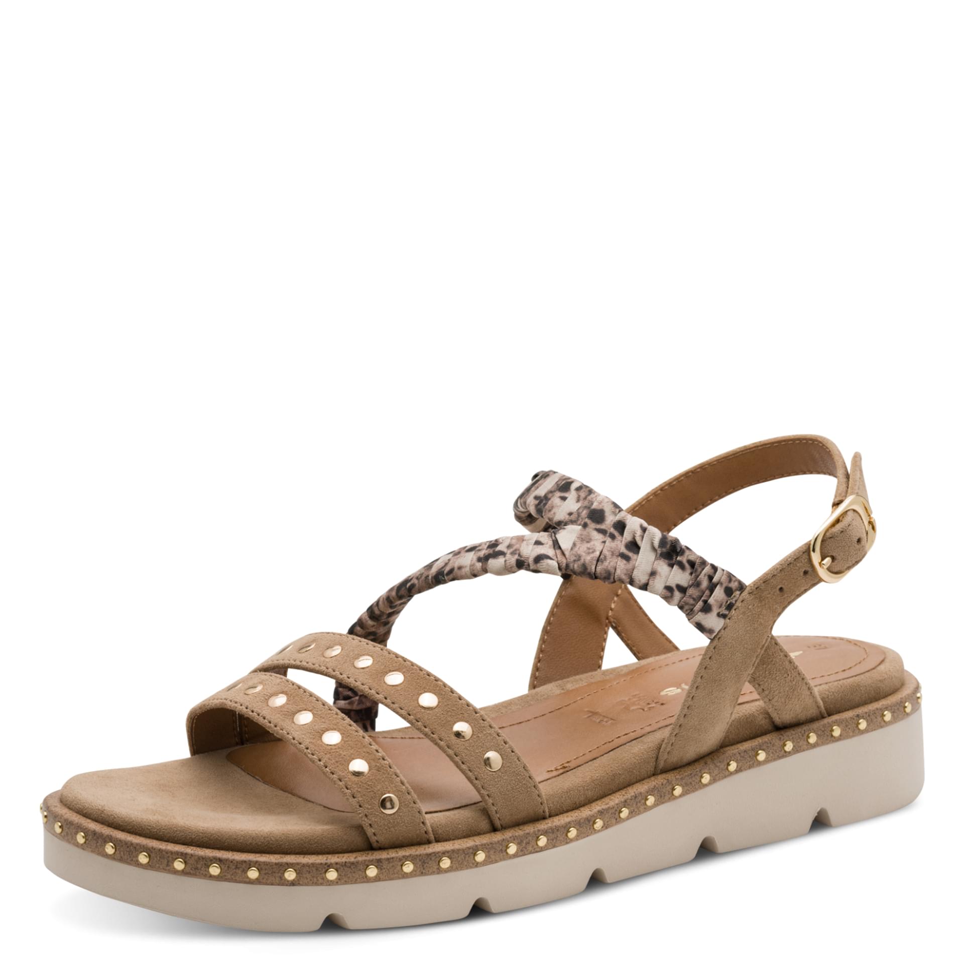 Tamaris Ronni Sandales in Beige Comb, vue trois-quarts (SKU 1-28227-46--402)