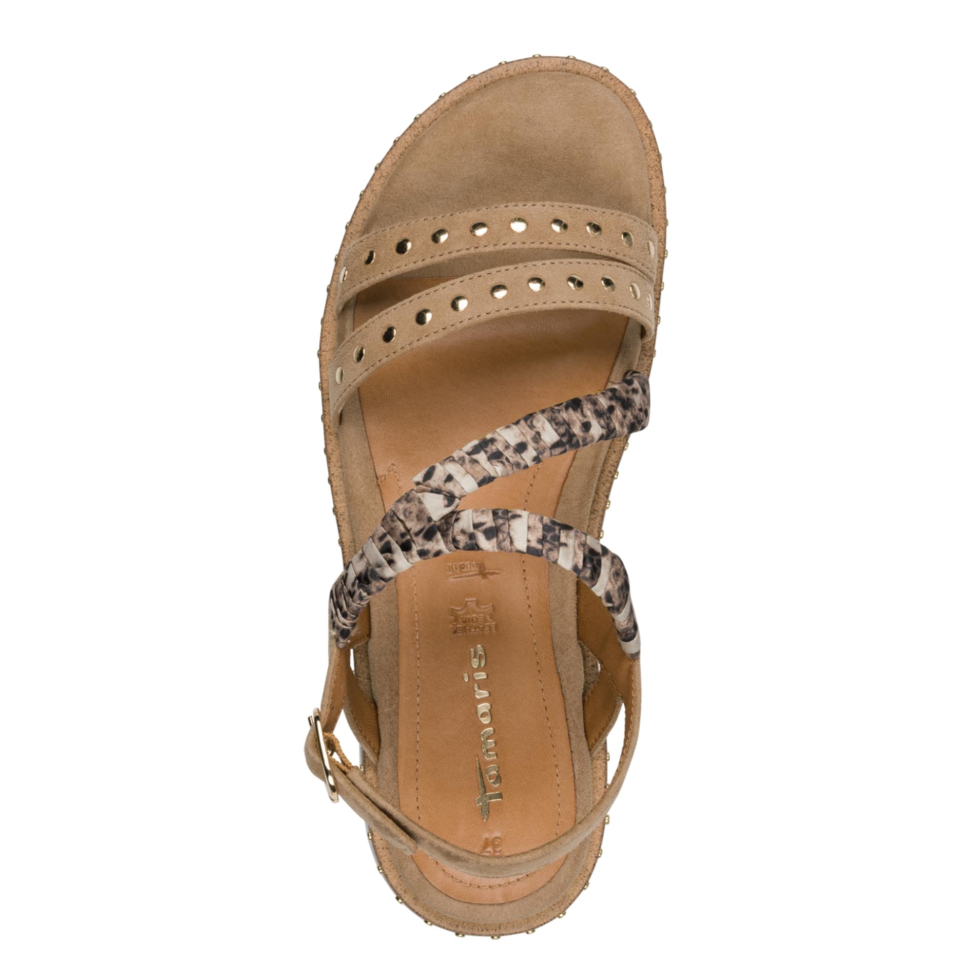Tamaris Ronni Sandales in Beige Comb, vue de dessus (SKU 1-28227-46--402)