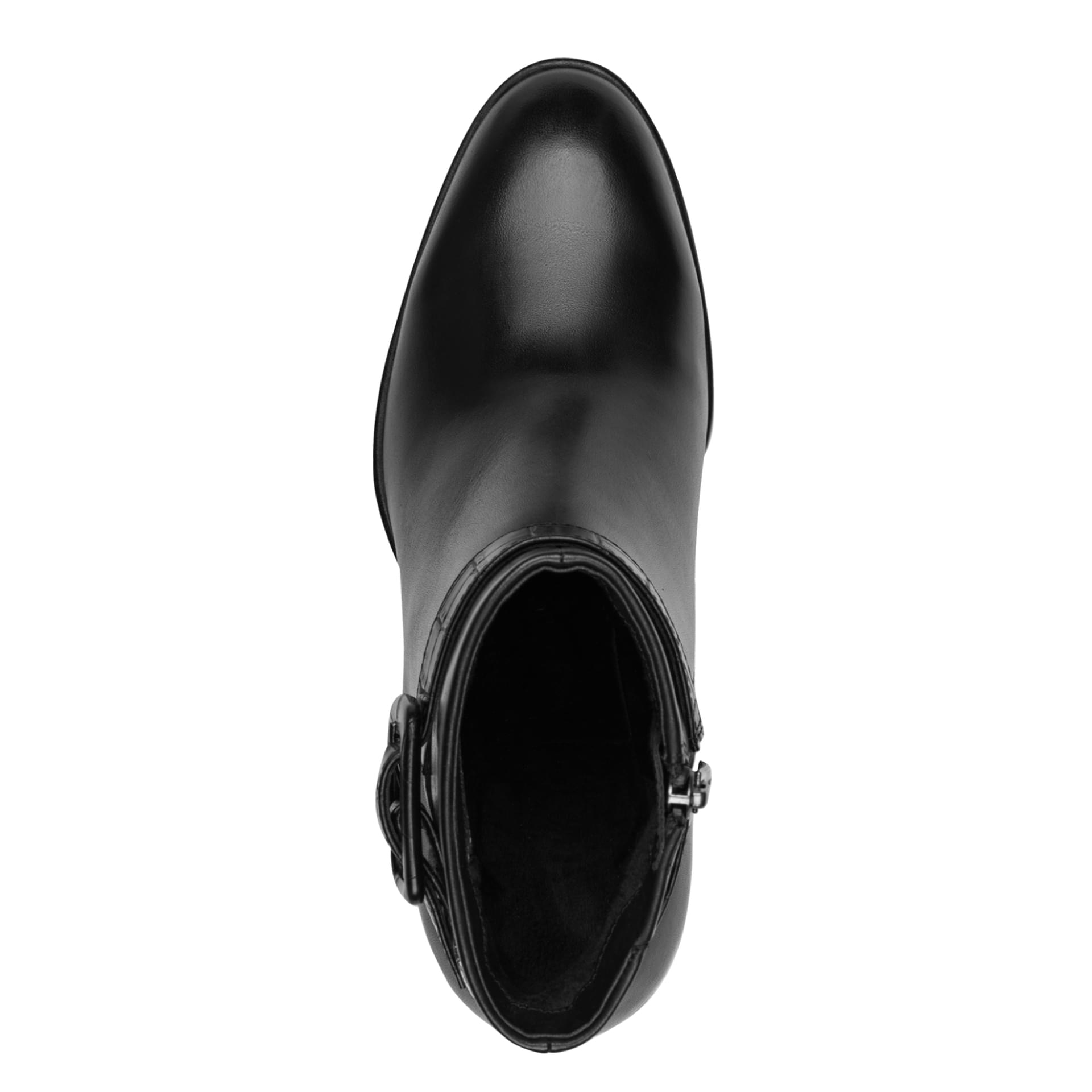 Tamaris Rudinia Enkellaarsjes leer in Black Leather, bovenaanzicht (SKU 1-25376-47--003)