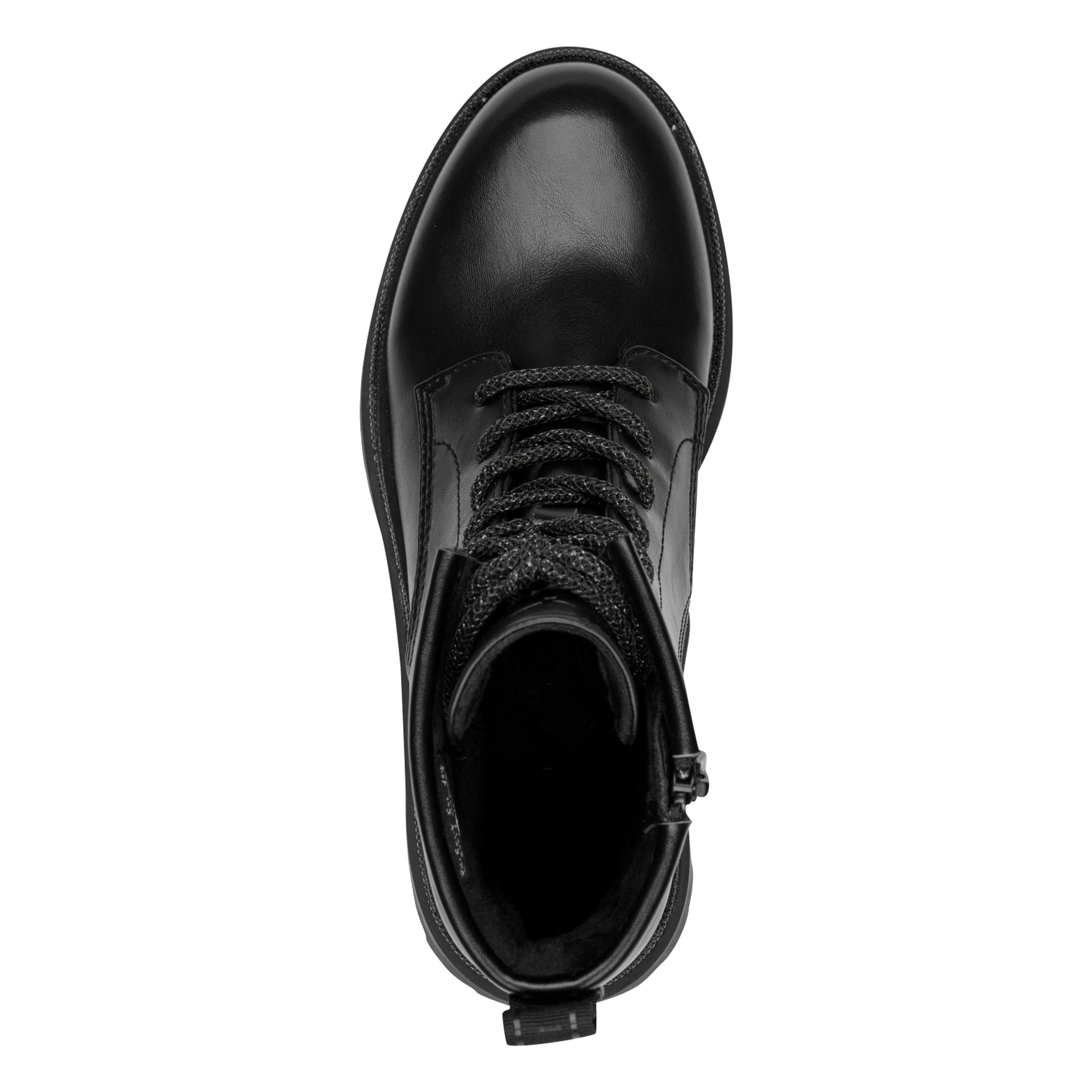 Tamaris Sabrina Ankle Boots in Black Glam, top view (SKU 1-25221-47--043)