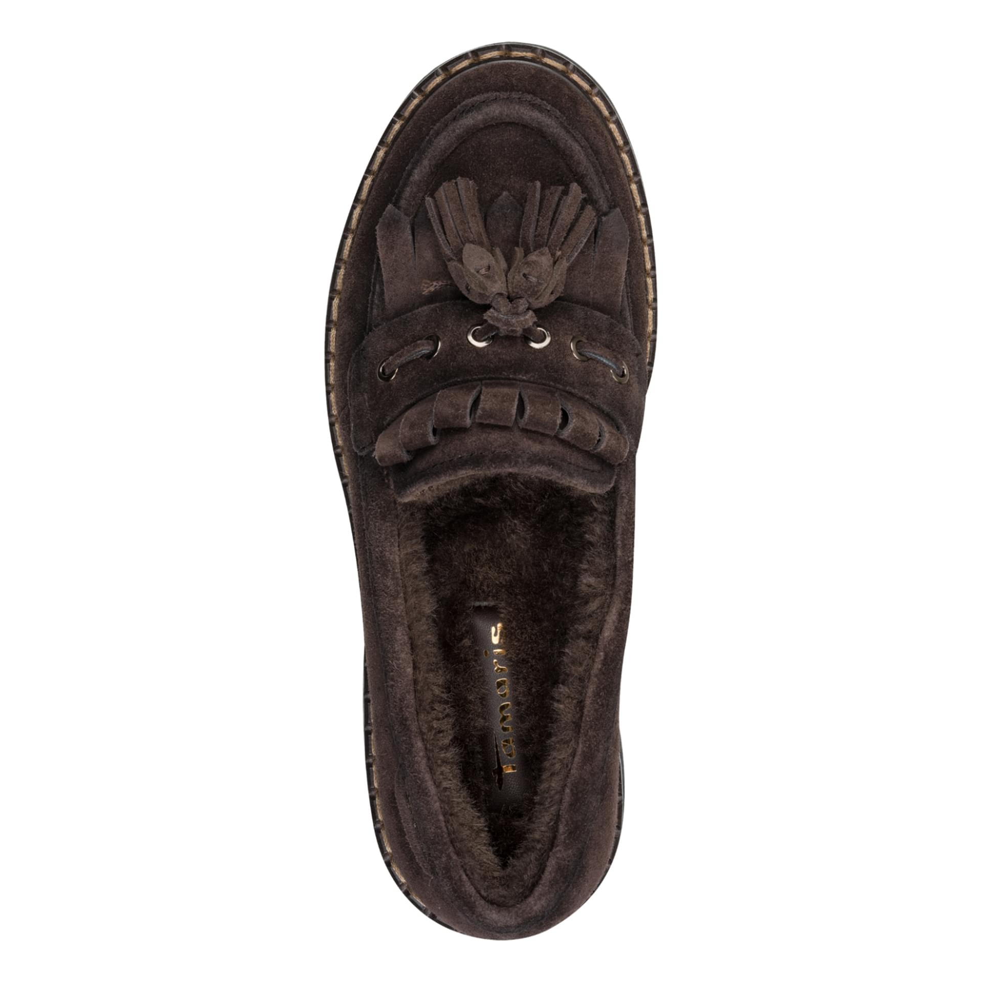 Tamaris Tavendra Loafers leer in Mocca, bovenaanzicht (SKU 1-24716-47--304)