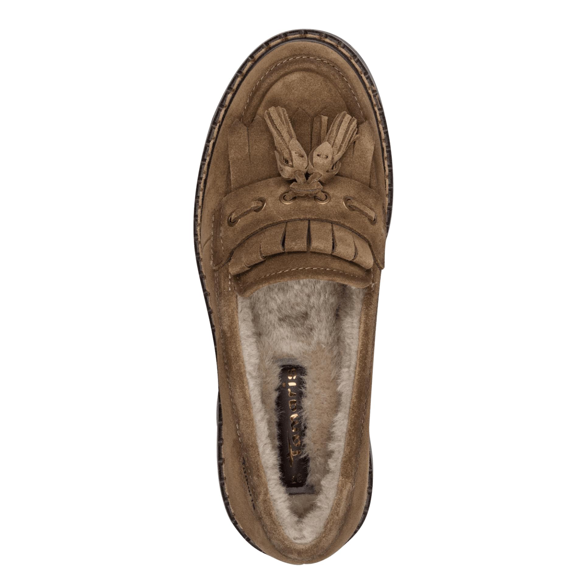 Tamaris Tavendra Loafers leather in Camel, top view (SKU 1-24716-47--310)