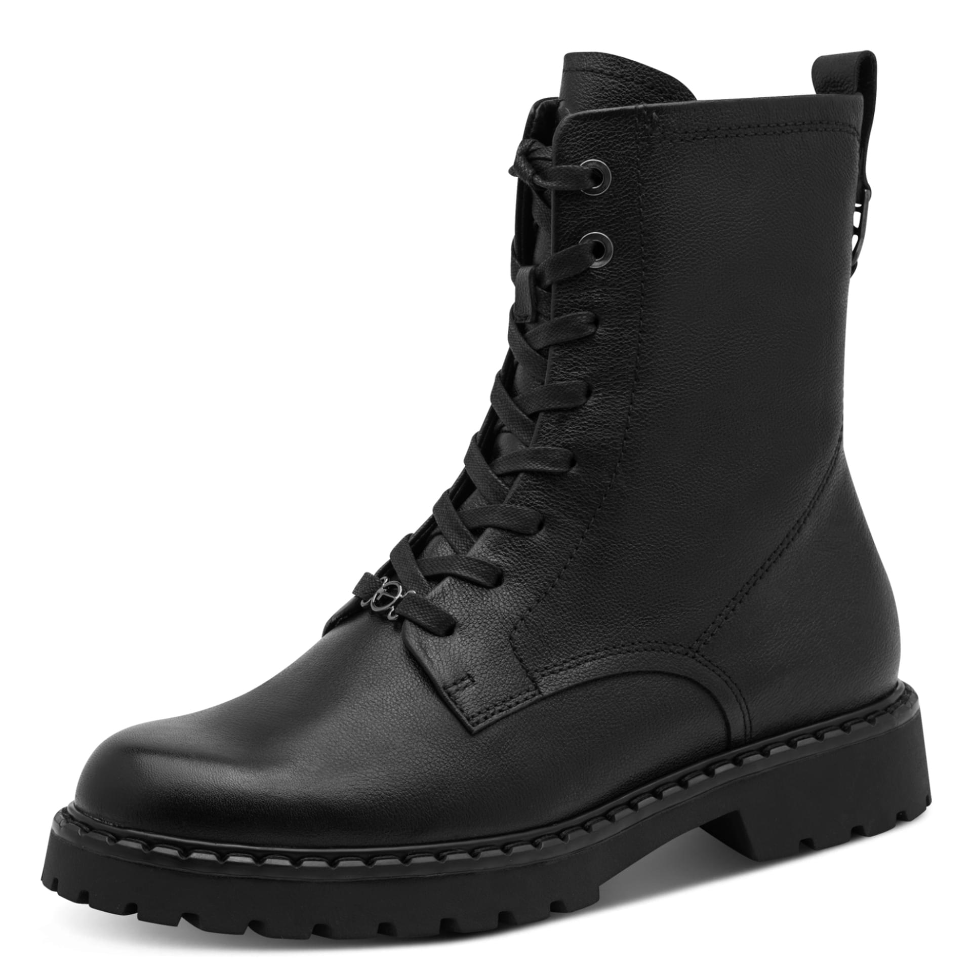 Tamaris Tavendra Ankle Boots leather in Black, three-quarter view (SKU 1-25214-47--001)