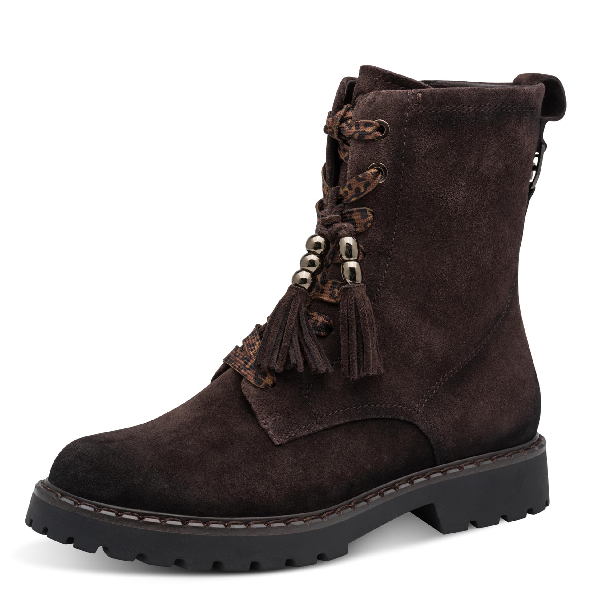 Tamaris Tavendra Bottines cuir in Mocca, vue trois-quarts (SKU 1-25284-47--304)