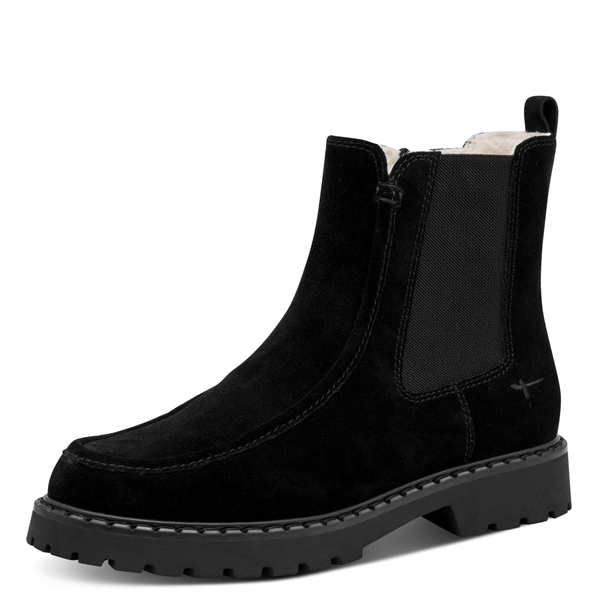 Tamaris Tavendra Ankle Boots leather in Black, three-quarter view (SKU 1-26496-47--001)