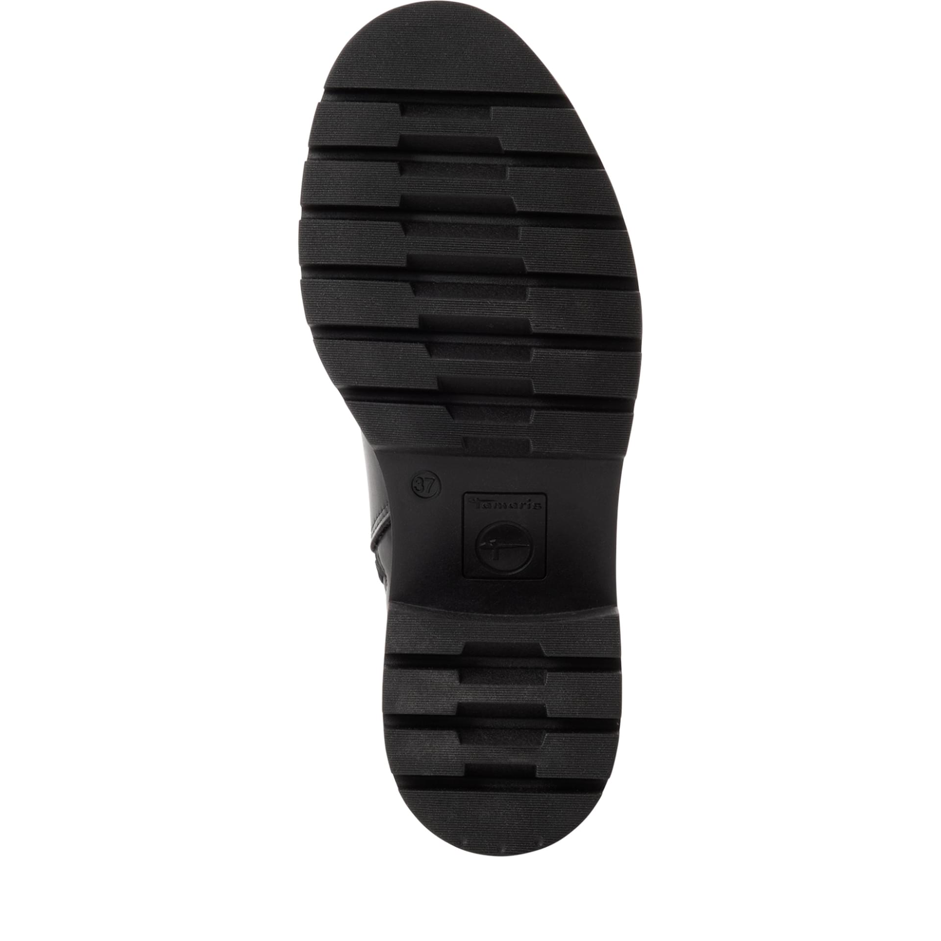 Tamaris Telsa Enkellaarsjes leer in Black, zool (SKU 1-25275-45--001)