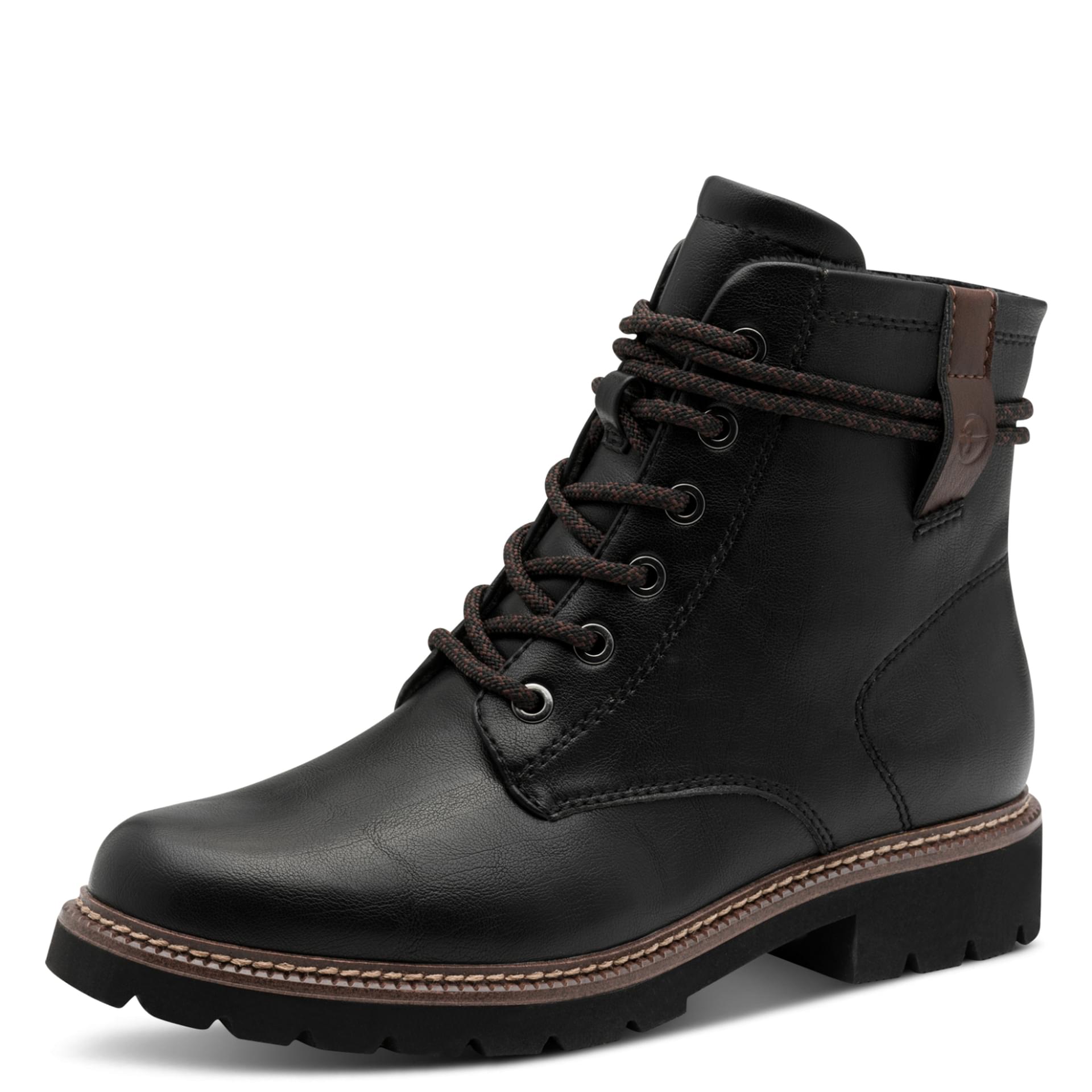 Tamaris Tulsa Enkellaarsjes in Black, driekwartaanzicht (SKU 1-25262-45--001)