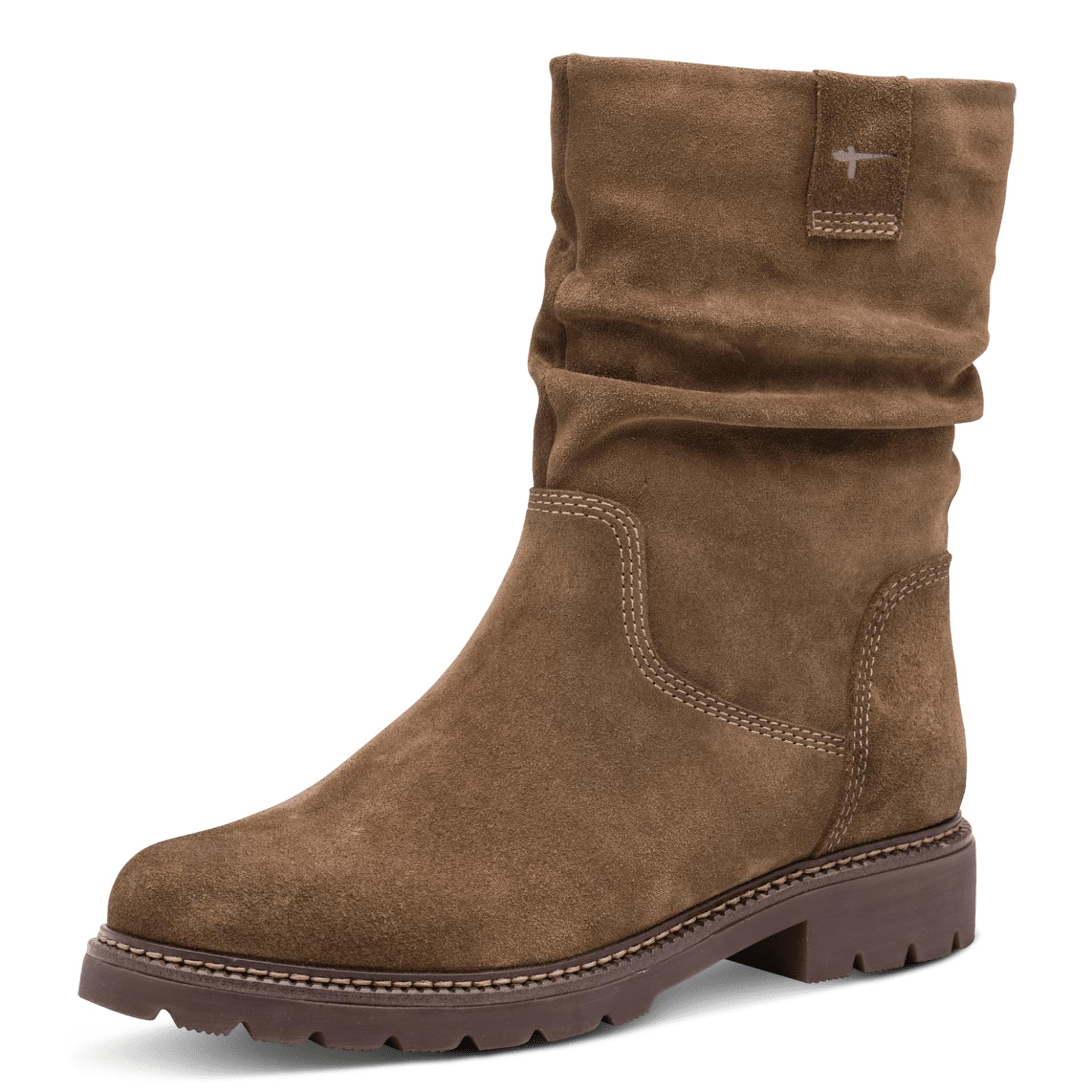 Tamaris Tulsa Bottines cuir in Camel, vue trois-quarts (SKU 1-25410-47--310)