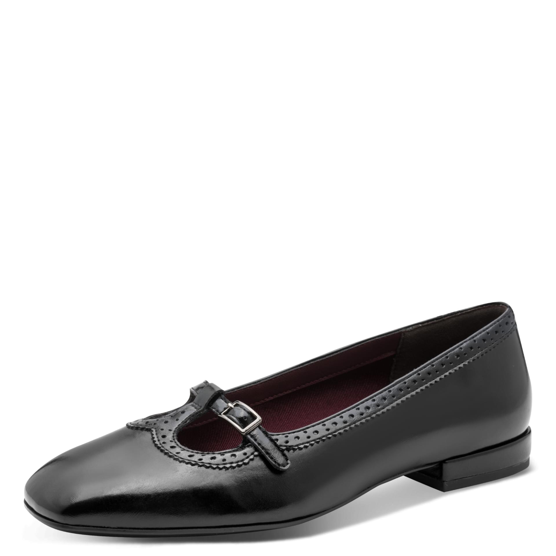 Tamaris Varesa Ballerines in Black, vue trois-quarts (SKU 1-22156-47--001)
