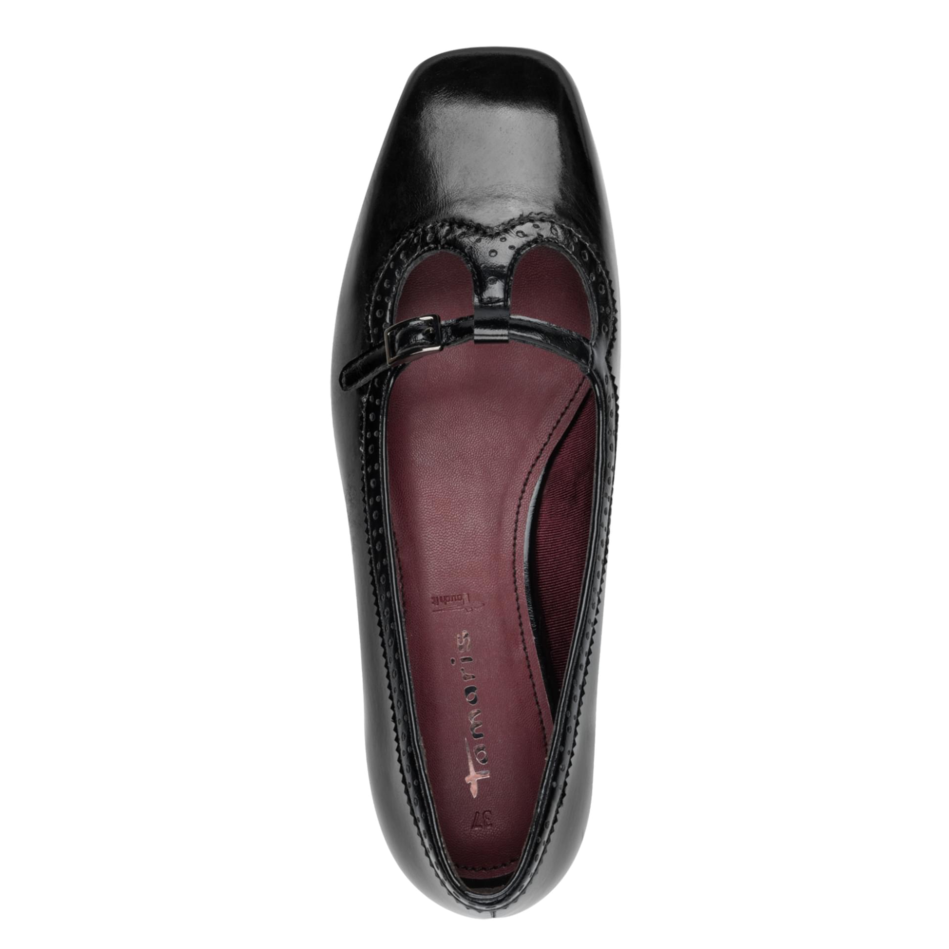 Tamaris Varesa Ballerines in Black, vue de dessus (SKU 1-22156-47--001)
