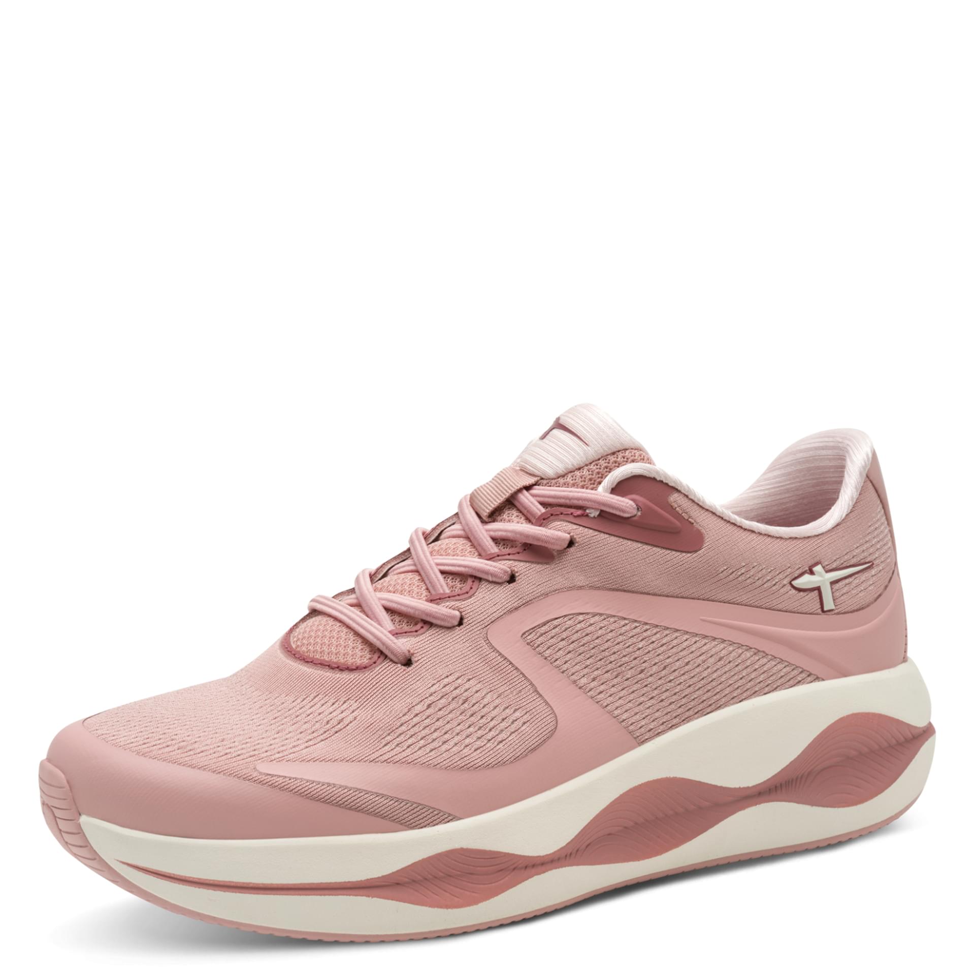 Tamaris Vitala Sneakers mesh in Rose, three-quarter view (SKU 1-23781-45--521)
