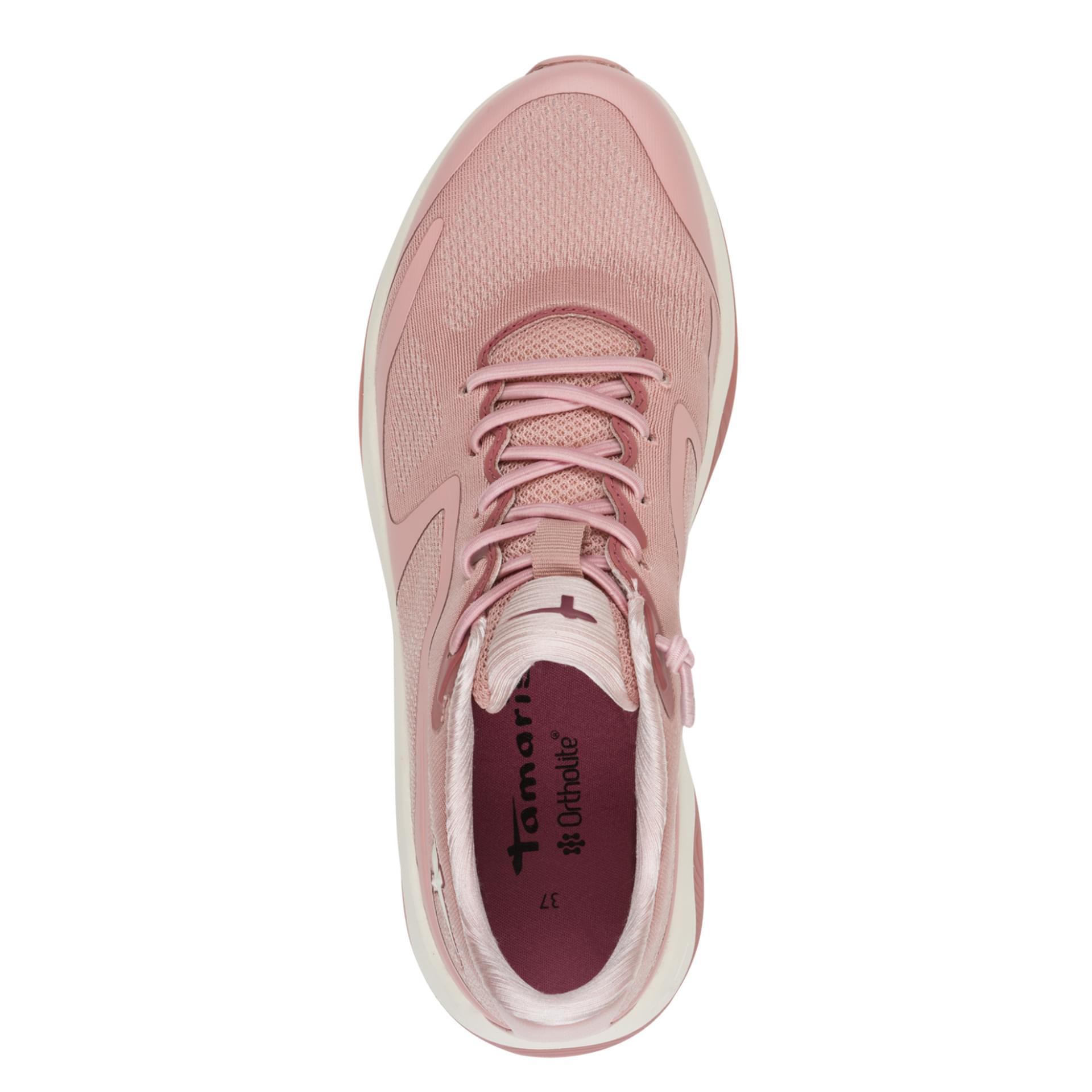 Tamaris Vitala Sneakers mesh in Rose, top view (SKU 1-23781-45--521)