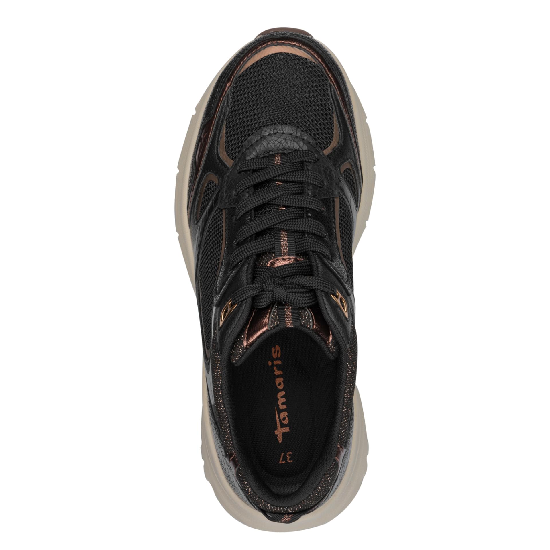 Tamaris Zera Sneakers 1-23759-45 in Black/Bronce