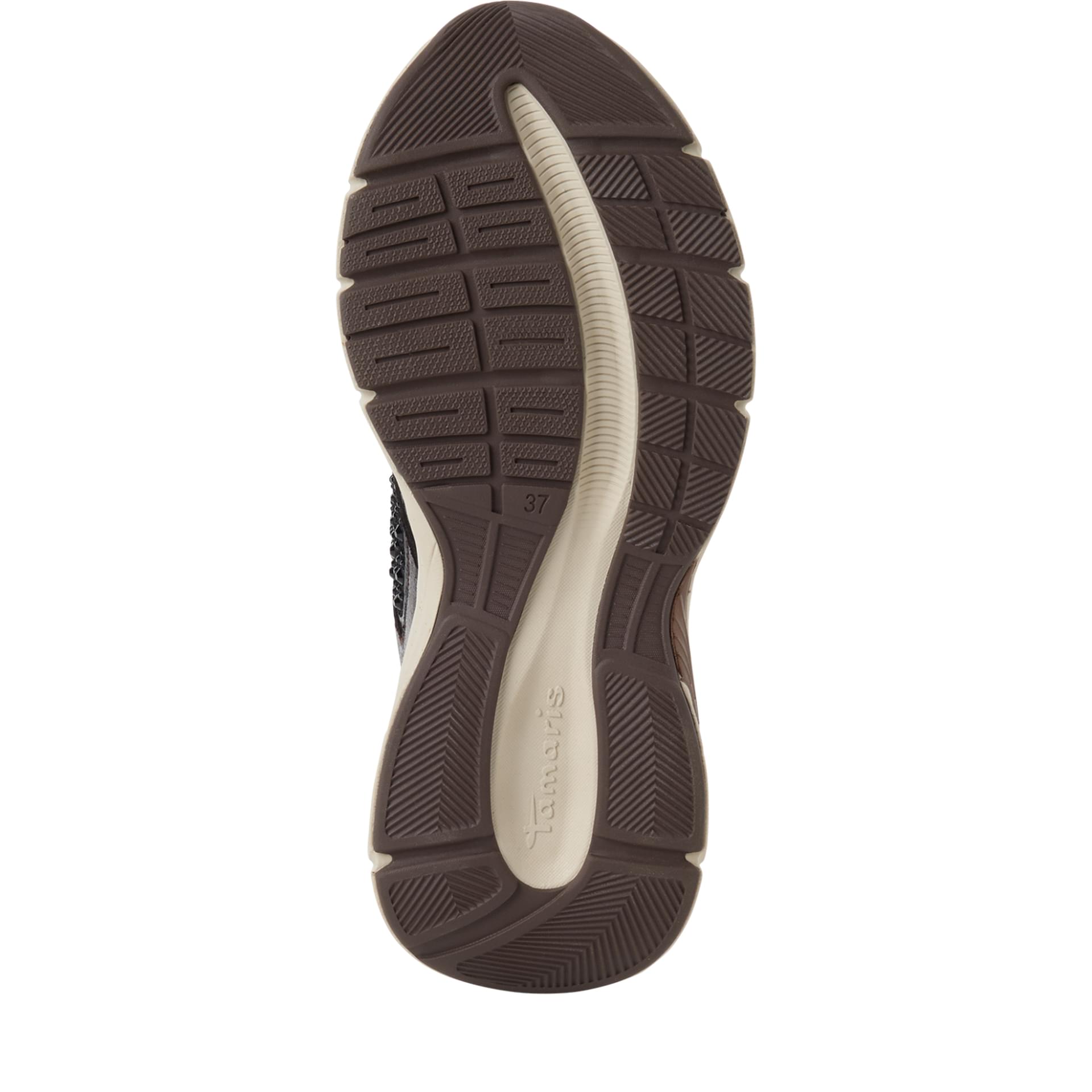Tamaris Zera Sneakers in Black Glam, sole (SKU 1-23799-47--043)